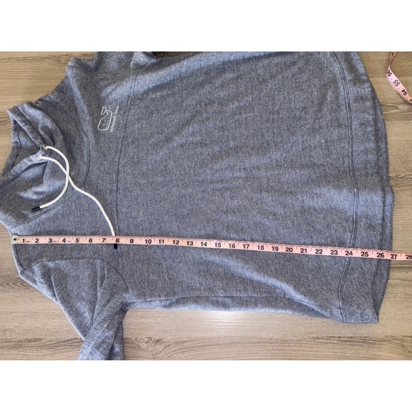 Vineyard Vines Womens L Blue Heather Cowl Neck Whale Logo Pullover Sweatshirt - Picture 7 of 7